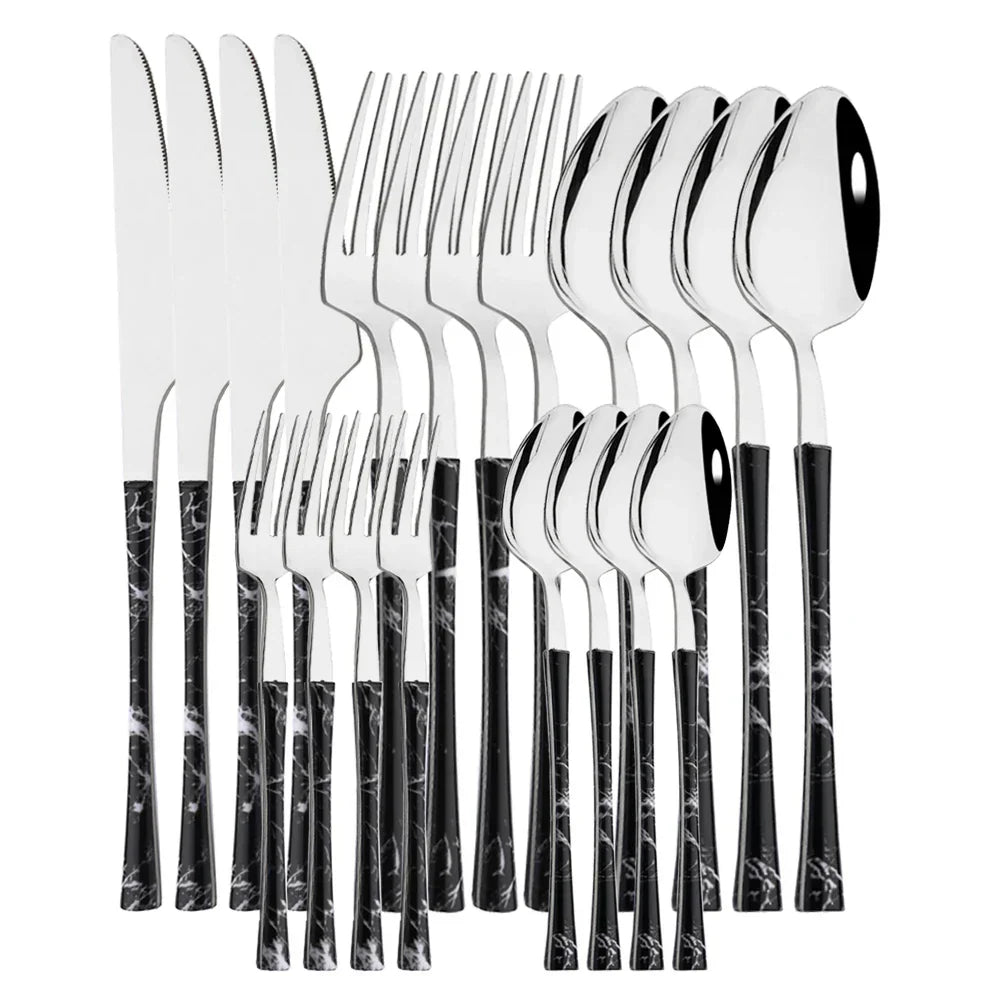 Rustic Dining Stainless Steel Cutlery with Wooden Handles