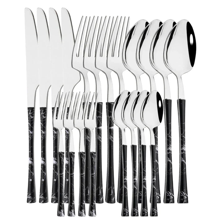 Rustic Dining Stainless Steel Cutlery with Wooden Handles