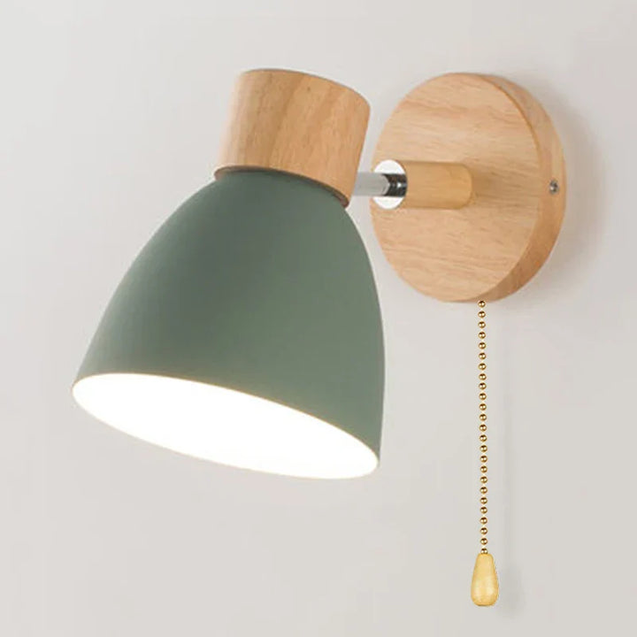 Kalsten | LumoNord Macaron Wall Lamp | Wood & Metal | 90° Swiveling Lamp Head | Scandinavian Design | E27 Socket (without bulb)