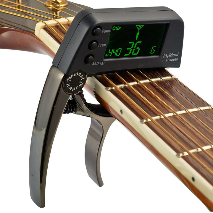 Kalsten | Capo & Tuner "TuneGrip" – 2-in-1 Guitar accessory with LCD screen