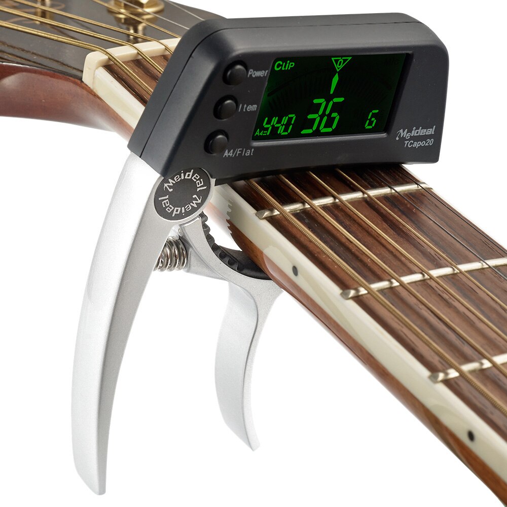 Capo & Tuner "TuneGrip" – 2-in-1 Guitar accessory with LCD screen | Kalsten