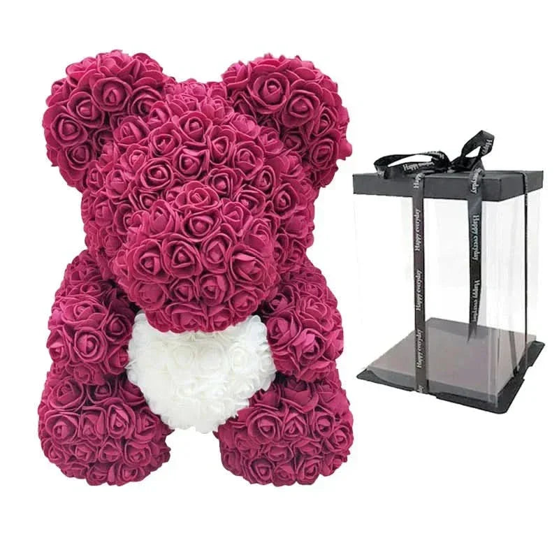 Kalsten | Rose Teddy Bear with Handmade Foam Roses – 40cm
