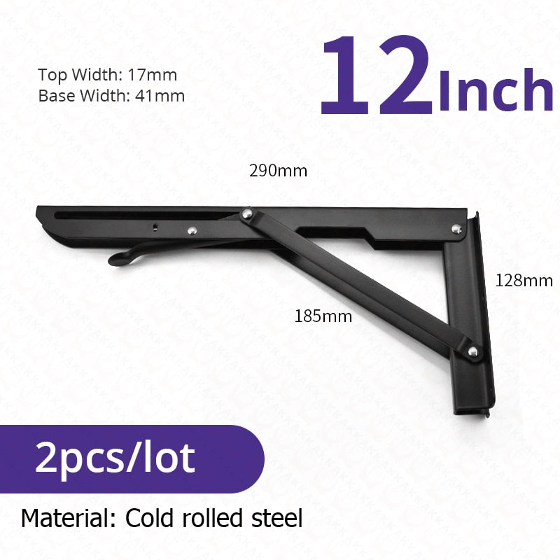 Kalsten | 2-piece set collapsible shelf brackets, heavy-duty, made of stainless steel for tables, motorhomes and space-saving
