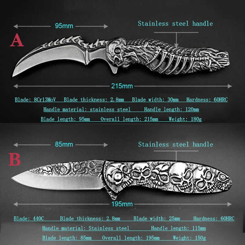 Tactical Nigh Skull Foldable Pocket Knife | Kalsten