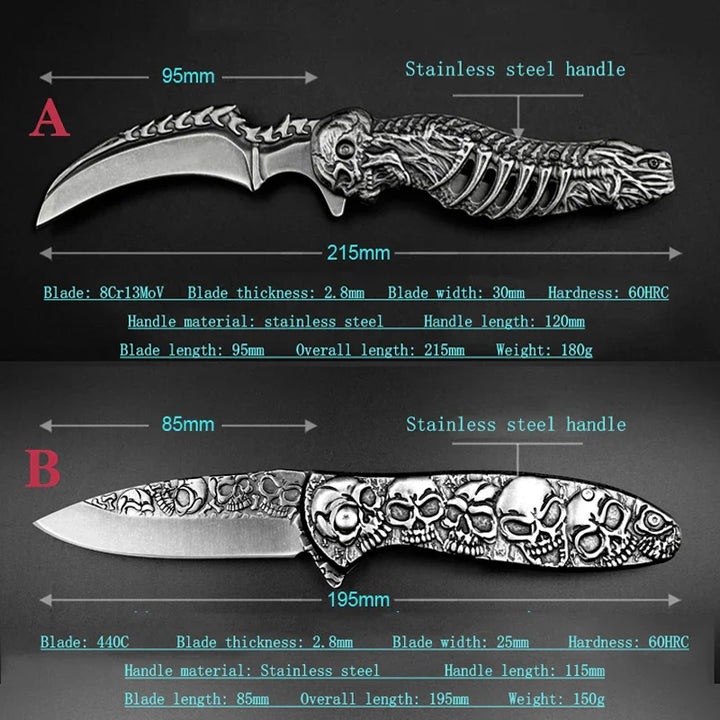 Tactical Nigh Skull Foldable Pocket Knife | Kalsten