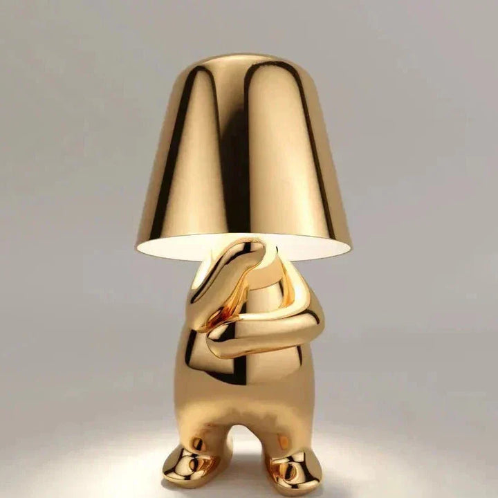 Golden Man LED Thinking Table Lamp – Playful Nightstand Lamp for Bedroom & Decor | Kalsten