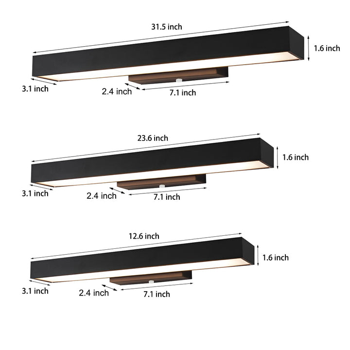 Modern LED Outdoor Wall Sconce, Waterproof Stainless Steel, Black Finish, IP65 Exterior Fixture | Kalsten