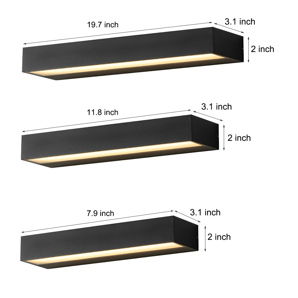 Minimalist Strip Waterproof LED Black Modern Outdoor Wall Washer Light | Kalsten