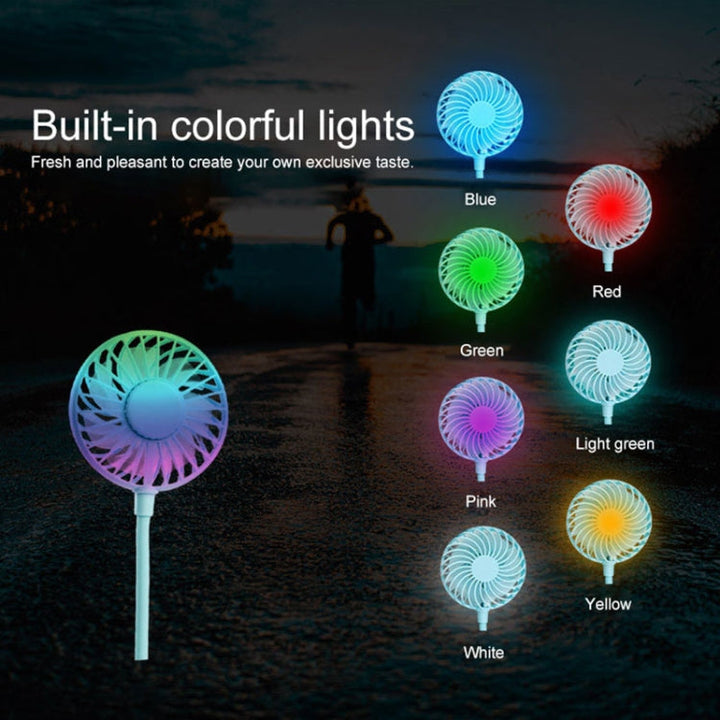 Creative Mini Hanging Neck Type Fan Outdoor LED Fan (Pink) | Kalsten