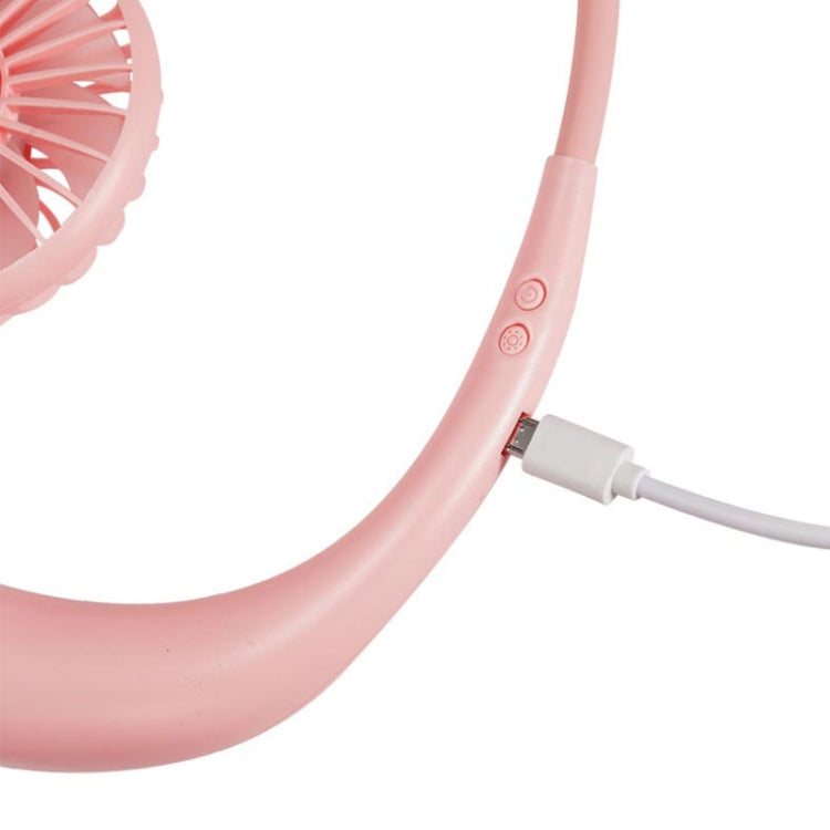 Creative Mini Hanging Neck Type Fan Outdoor LED Fan (Pink) | Kalsten