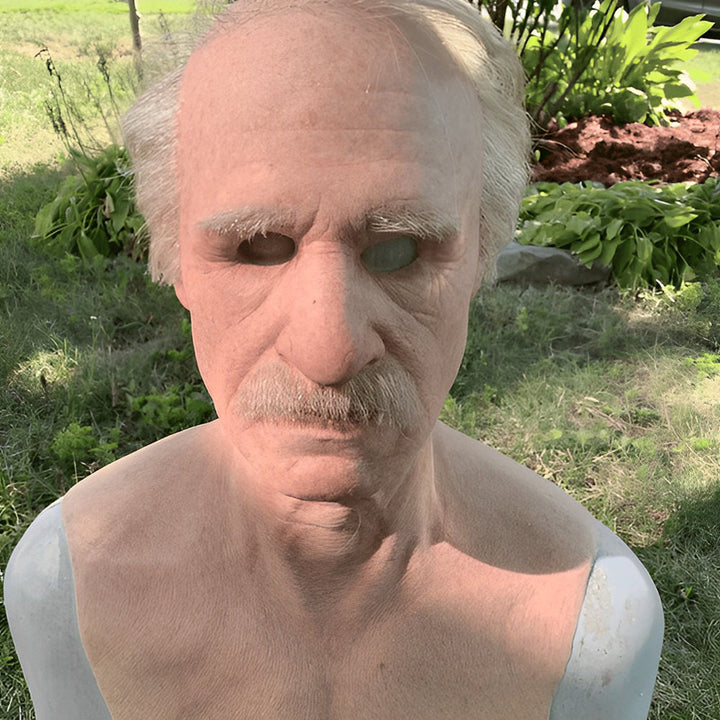 Realistic Old Man Mask – Halloween and Cosplay Latex Mask with Movable Mouth | Kalsten