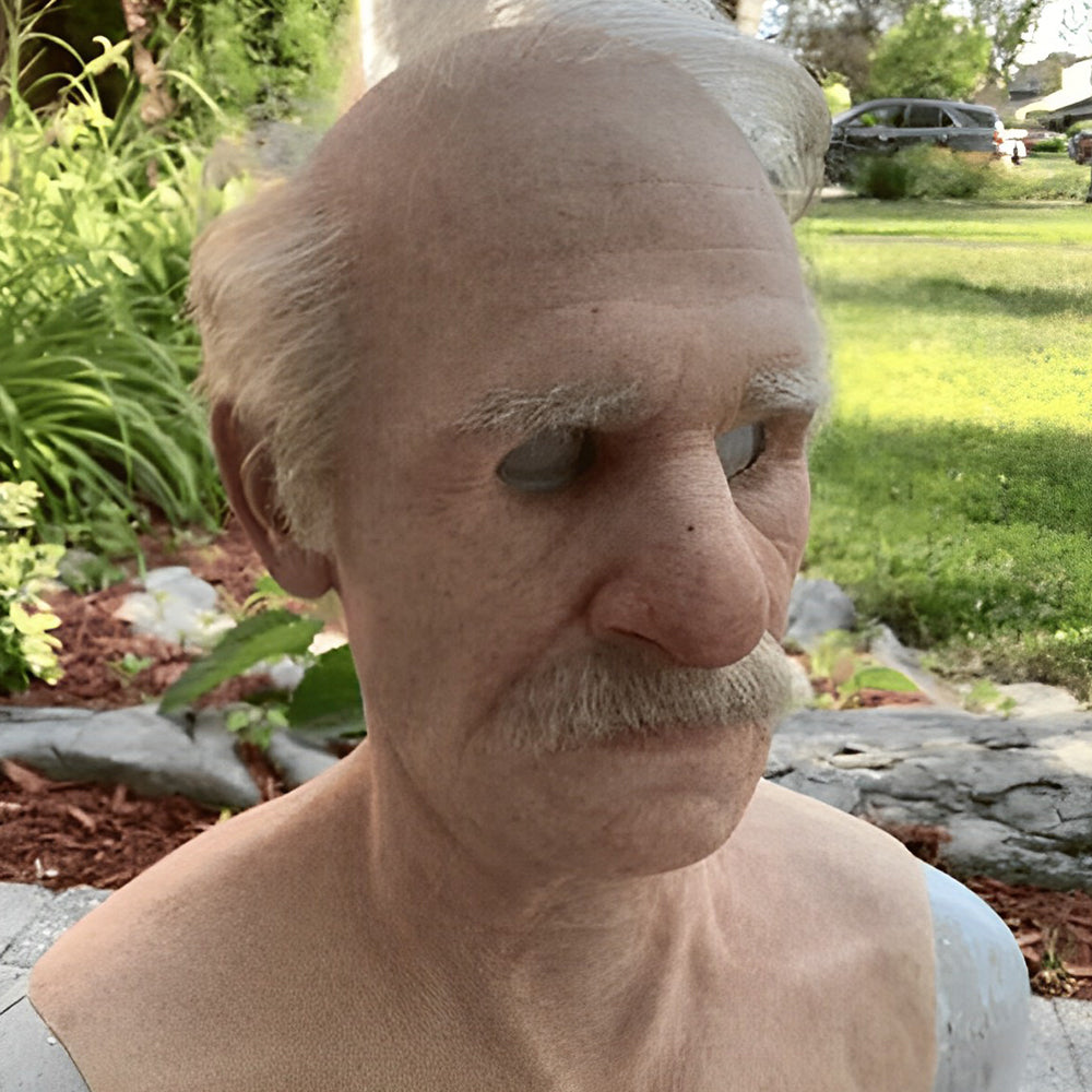 Realistic Old Man Mask – Halloween and Cosplay Latex Mask with Movable Mouth | Kalsten