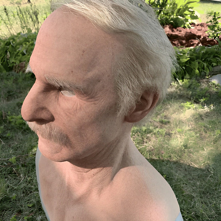 Realistic Old Man Mask – Halloween and Cosplay Latex Mask with Movable Mouth | Kalsten