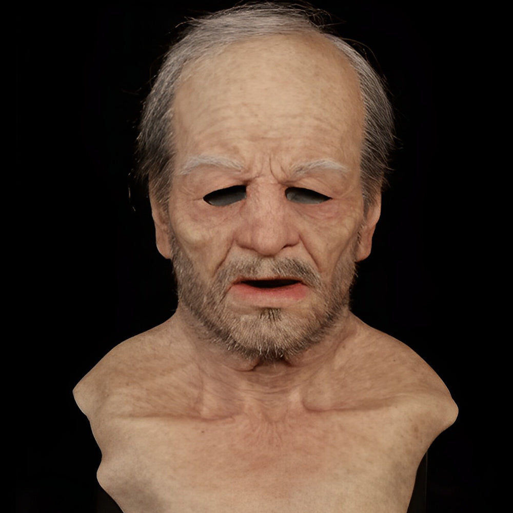 Realistic Old Man Mask – Halloween and Cosplay Latex Mask with Movable Mouth | Kalsten