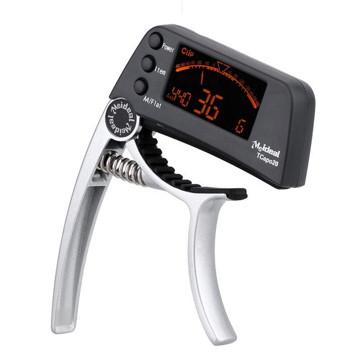 Capo & Tuner "TuneGrip" – 2-in-1 Guitar accessory with LCD screen | Kalsten