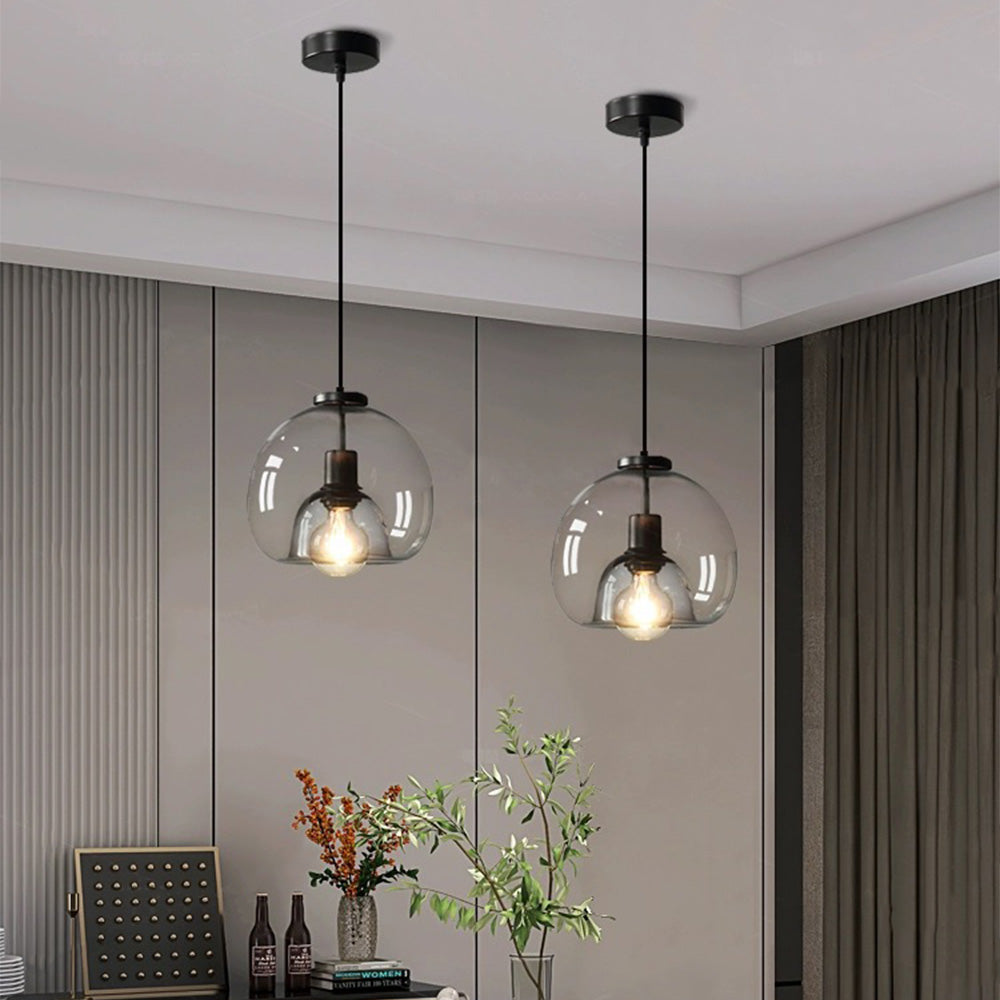 Handblown Stained Glass Orb Pendant Light Lampshade | Kalsten