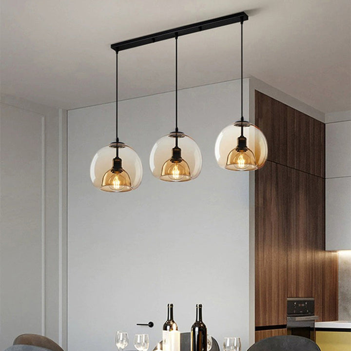 Handblown Stained Glass Orb Pendant Light Lampshade | Kalsten