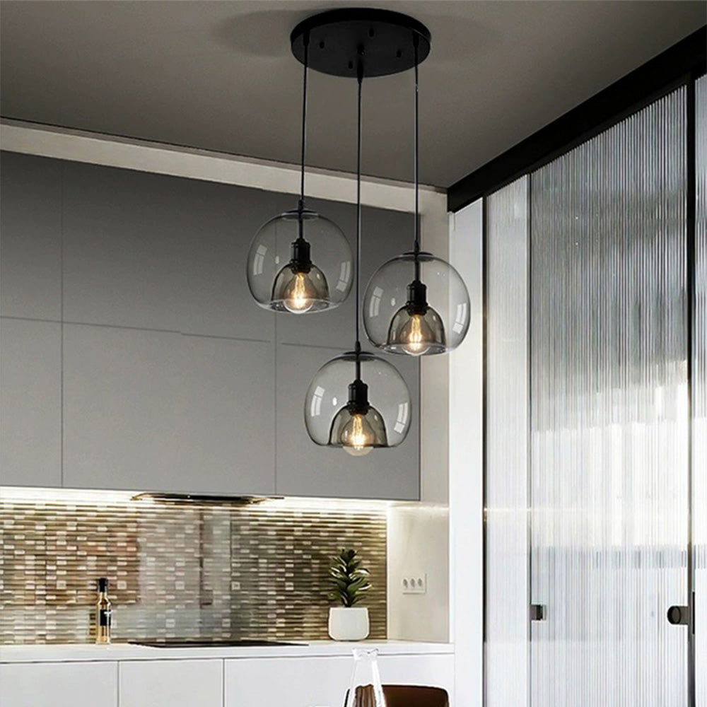 Handblown Stained Glass Orb Pendant Light Lampshade | Kalsten