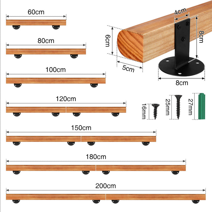 Handrail Stair Railing Pine Wood Half Round Wood | Kalsten
