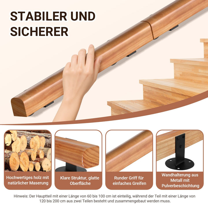 Handrail Stair Railing Pine Wood Half Round Wood | Kalsten