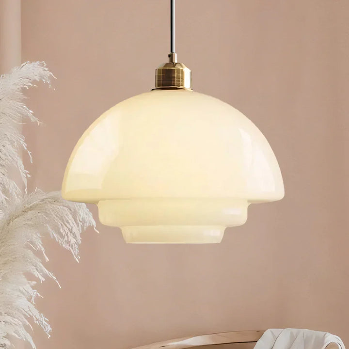 Pendant Light Glass 12.6 in Adjustable Art Deco Dining Room Kitchen Island Hanging Ceiling Lamp | Kalsten