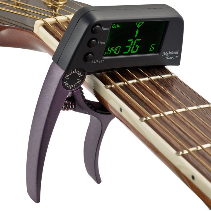 Capo & Tuner "TuneGrip" – 2-in-1 Guitar accessory with LCD screen | Kalsten