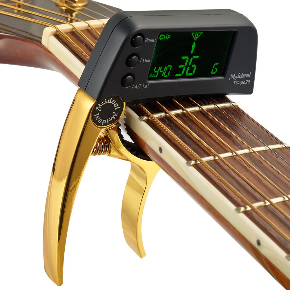 Kalsten | Capo & Tuner "TuneGrip" – 2-in-1 Guitar accessory with LCD screen