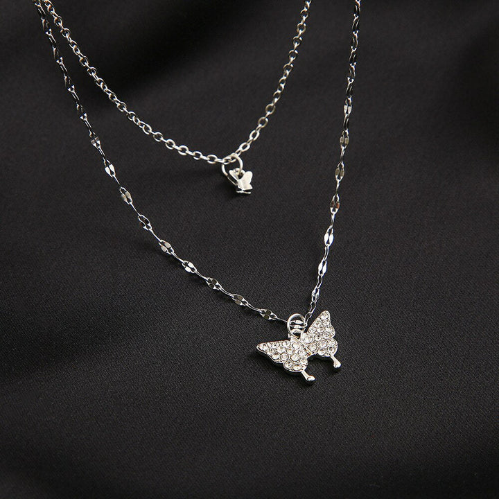 Kalsten | Dreamy Wings Silver Double Layer Necklace