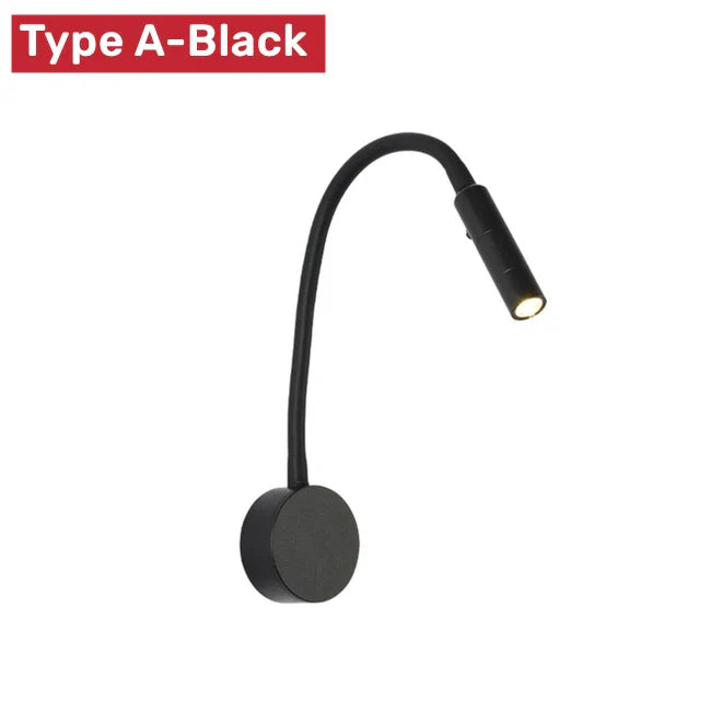 Kalsten | Modern Flexible LED Reading Wall Lamp with Switch for Bedroom and Study - 1W/3W