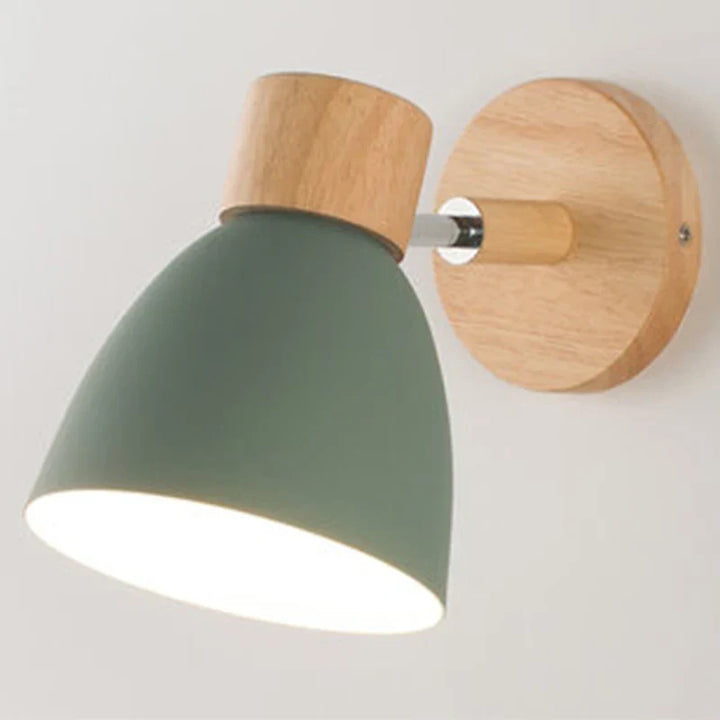 Kalsten | LumoNord Macaron Wall Lamp | Wood & Metal | 90° Swiveling Lamp Head | Scandinavian Design | E27 Socket (without bulb)