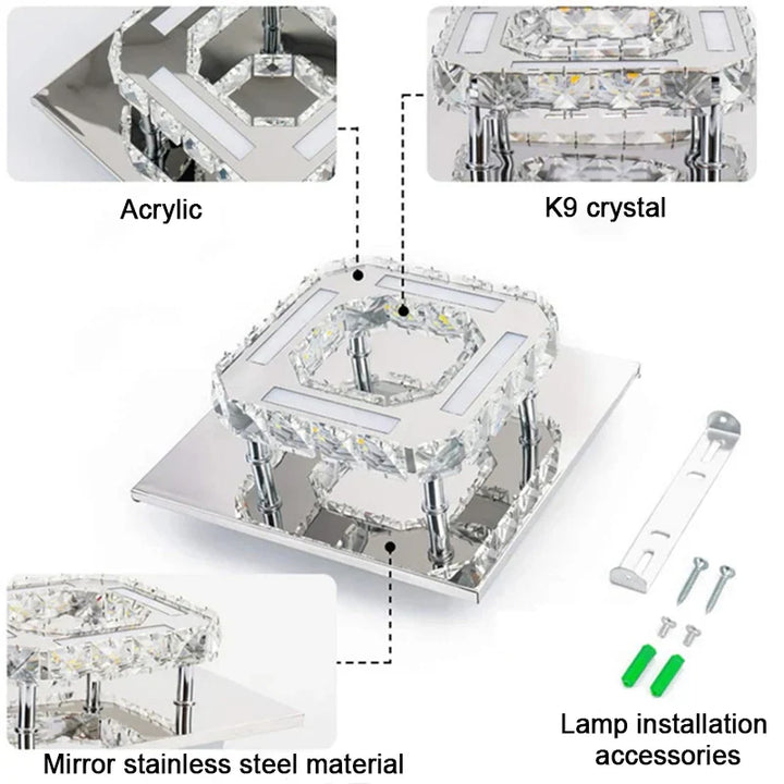 Ceiling Lamp Lights - Decorative LED Lamps For Room Chandelier Crystal Chandeliers - Home Kitchen Bedroom Living Modern Dining Hallway | Kalsten