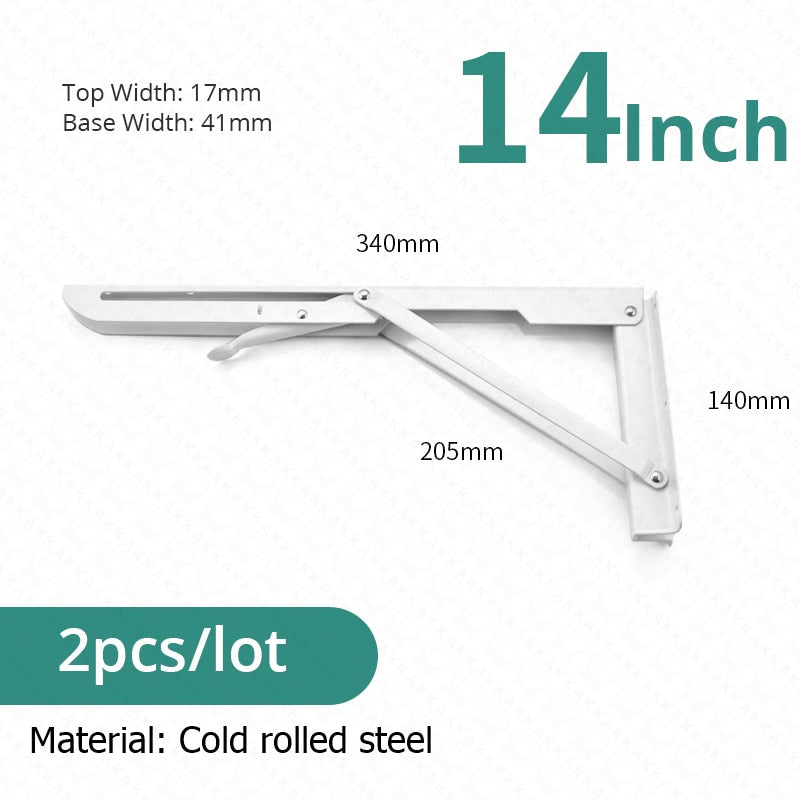 Kalsten | 2-piece set collapsible shelf brackets, heavy-duty, made of stainless steel for tables, motorhomes and space-saving
