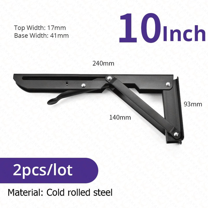 Foldable Stainless Steel Shelf Hooks – 2-Pack, Heavy Duty