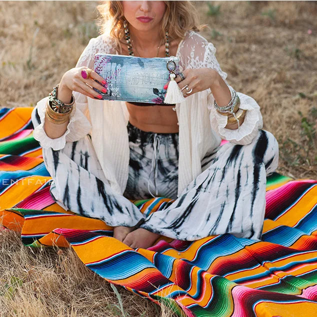 Kalsten | Boho Vibrant Mexican Serape Blanket
