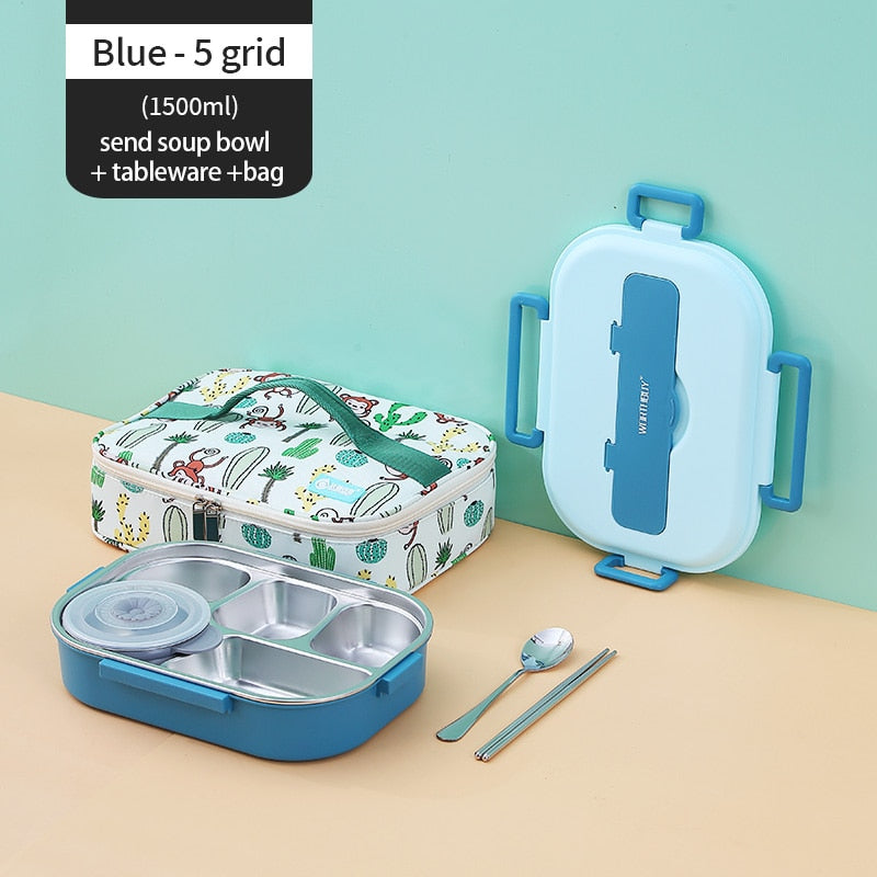 Stainless Steel Multi Compartment Kids Lunch Box | Kalsten