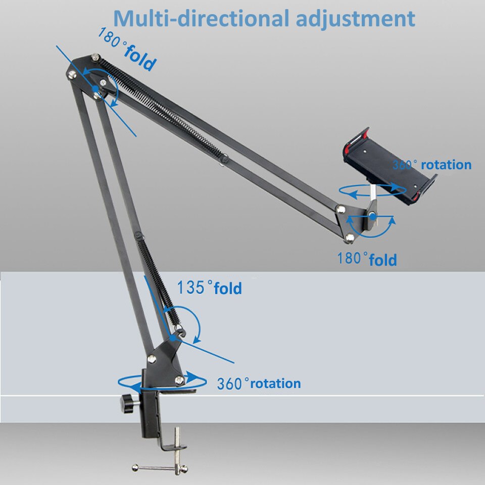 Noxord | Long Arm Heavy-Duty Desk Mount Tablet Holder
