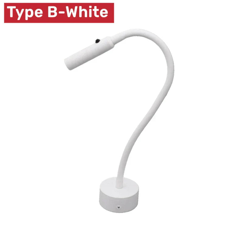 Modern Flexible LED Reading Wall Lamp with Switch for Bedroom and Study - 1W/3W | Kalsten