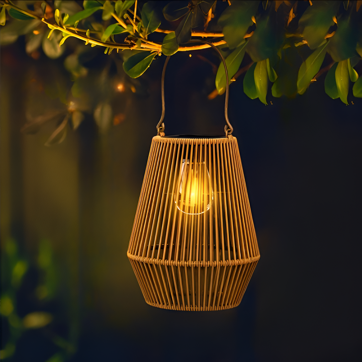 Kalsten | Luminara Natural Light Solar Bamboo Lamp | Handwoven & Weatherproof | 12 hrs. Lighting Duration | Natural Design