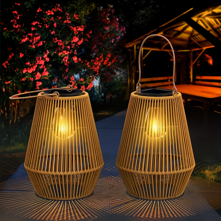 Kalsten | Luminara Natural Light Solar Bamboo Lamp | Handwoven & Weatherproof | 12 hrs. Lighting Duration | Natural Design