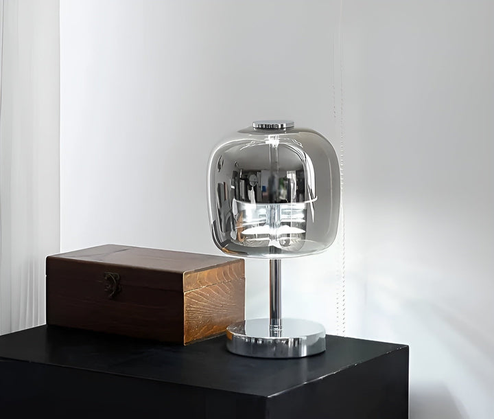 Gleam Lamp - Stylish smoky gray glass lamp USB-powered dimmable light | Kalsten