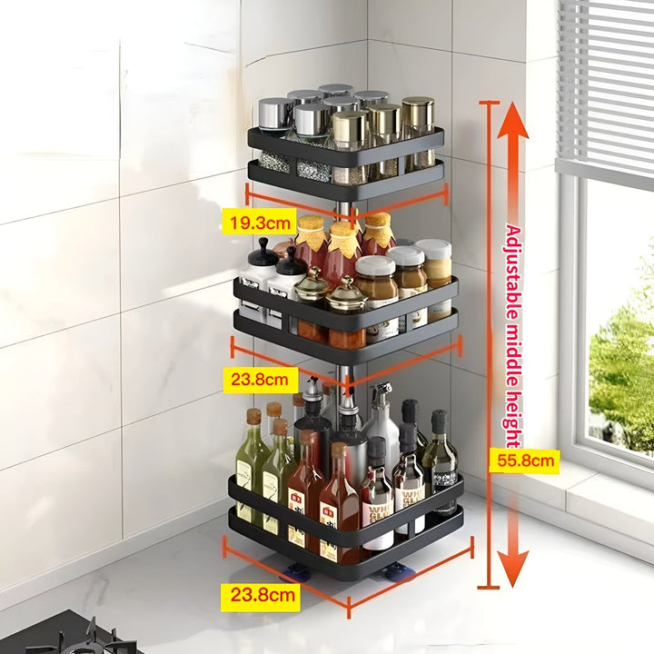 Kalsten | Spice Rack - 360° Rotatable Multi-Functional Shelf for the Kitchen - Organize with Ease!