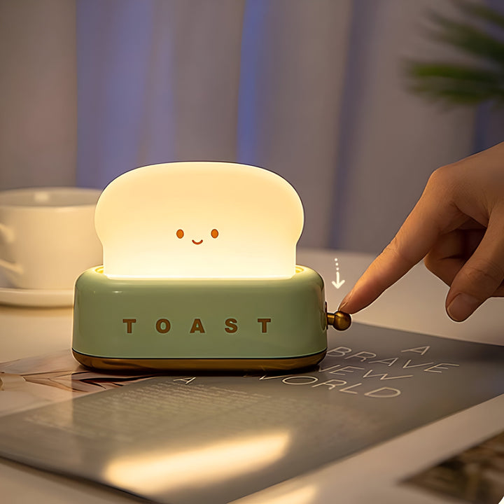 TinyToast Table Lamp – Portable Toaster-Shaped Night Light with Dimmable LED & USB Port | Noxord