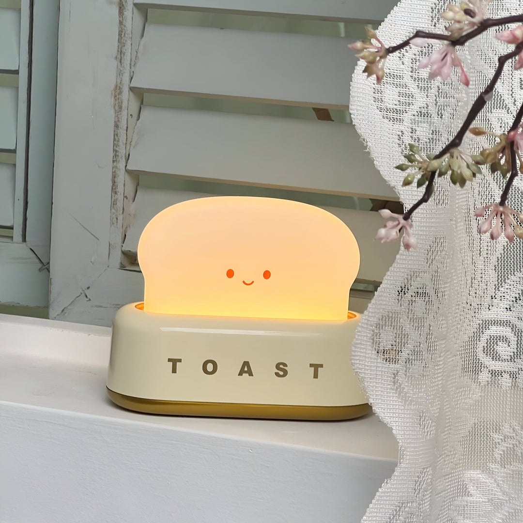 TinyToast Table Lamp – Portable Toaster-Shaped Night Light with Dimmable LED & USB Port | Noxord