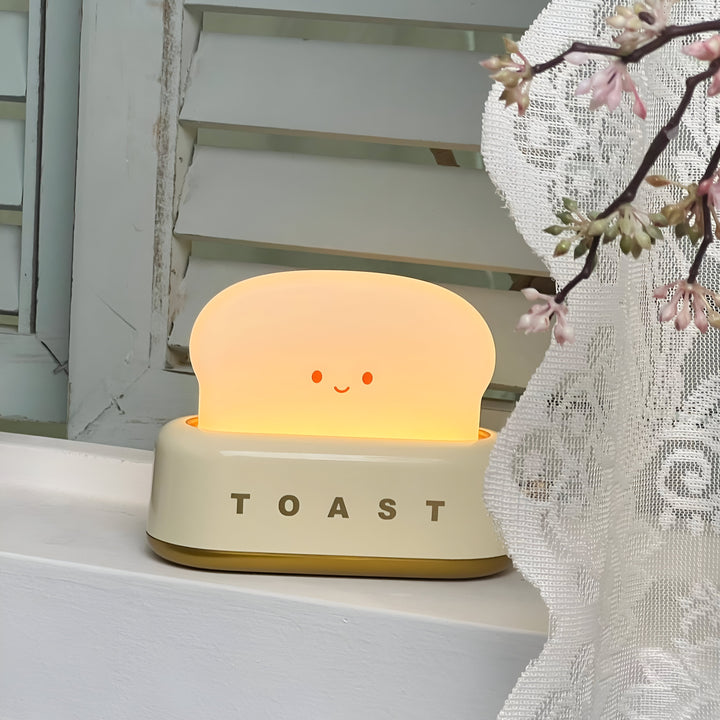 TinyToast Table Lamp – Portable Toaster-Shaped Night Light with Dimmable LED & USB Port | Noxord