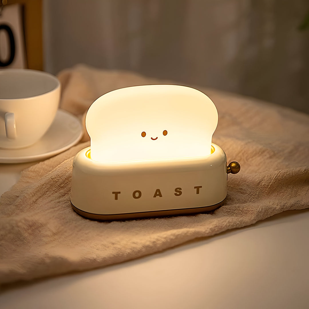TinyToast Table Lamp – Portable Toaster-Shaped Night Light with Dimmable LED & USB Port | Noxord