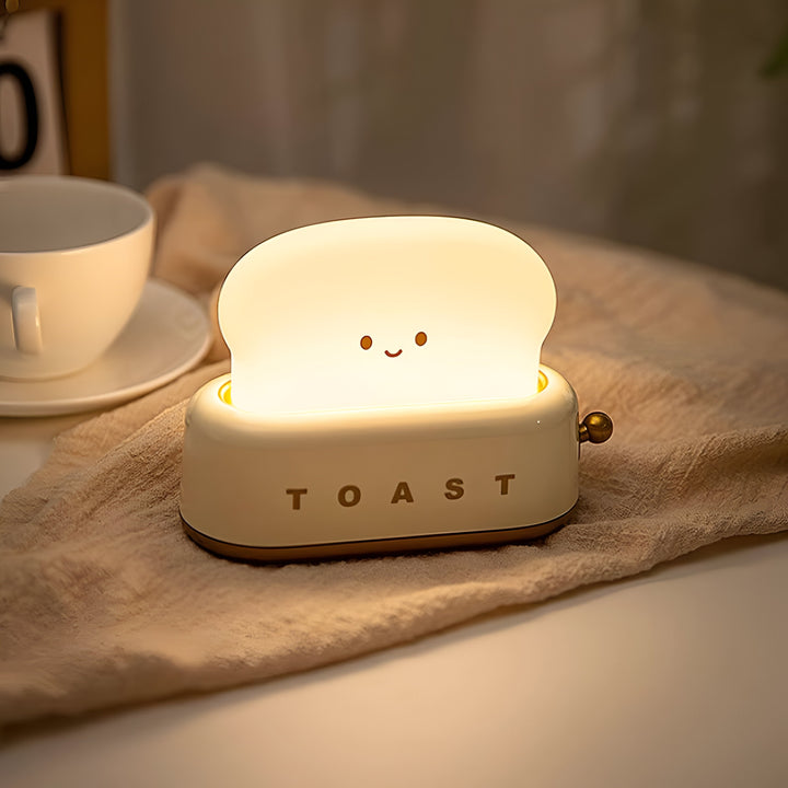 TinyToast Table Lamp – Portable Toaster-Shaped Night Light with Dimmable LED & USB Port | Noxord