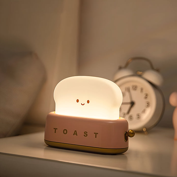 TinyToast Table Lamp – Portable Toaster-Shaped Night Light with Dimmable LED & USB Port | Noxord