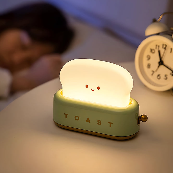 TinyToast Table Lamp – Portable Toaster-Shaped Night Light with Dimmable LED & USB Port | Noxord