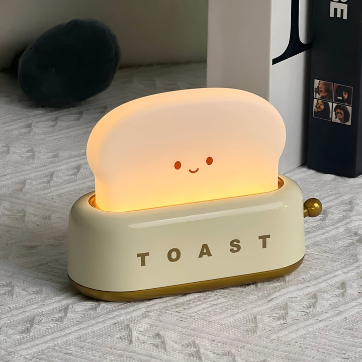 TinyToast Table Lamp – Portable Toaster-Shaped Night Light with Dimmable LED & USB Port | Noxord