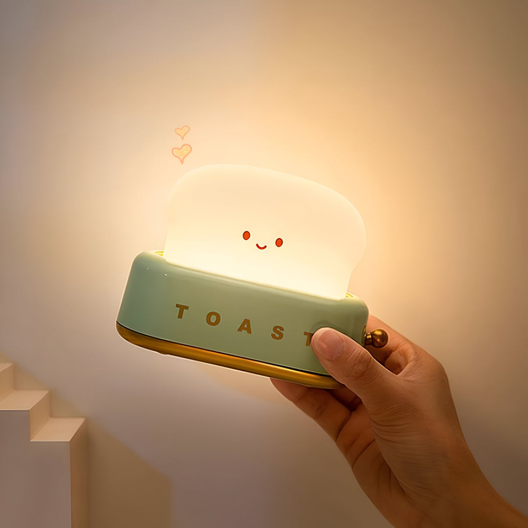 TinyToast Table Lamp – Portable Toaster-Shaped Night Light with Dimmable LED & USB Port | Noxord